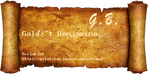 Galát Benjamina névjegykártya